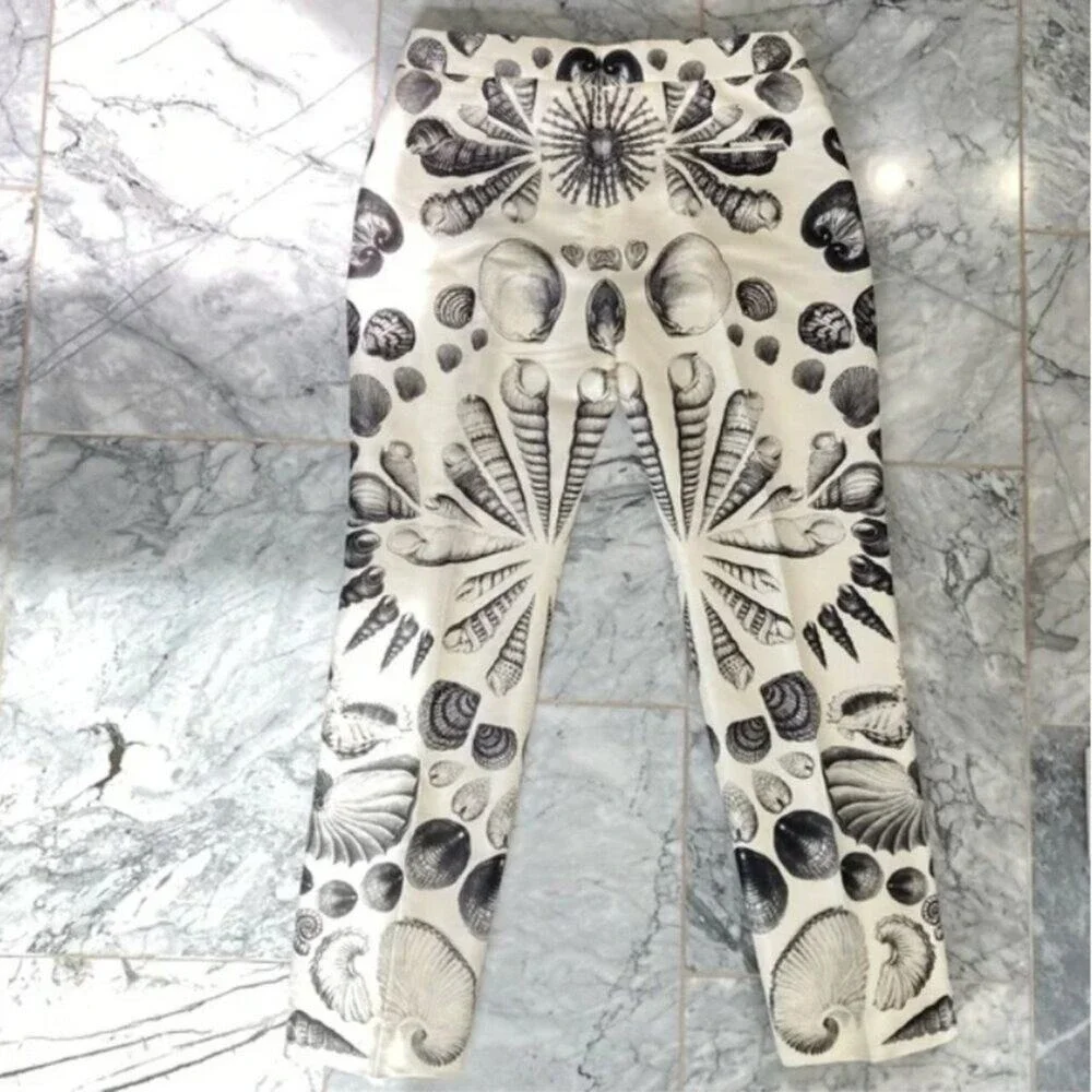 Alexander McQueen 💕Cabinet of Shells Print Kickabout Trousers Pants 44 US 8
